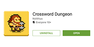 Crossword Dungeon Now Available for Android, Updated to 1.1.3 on iOS